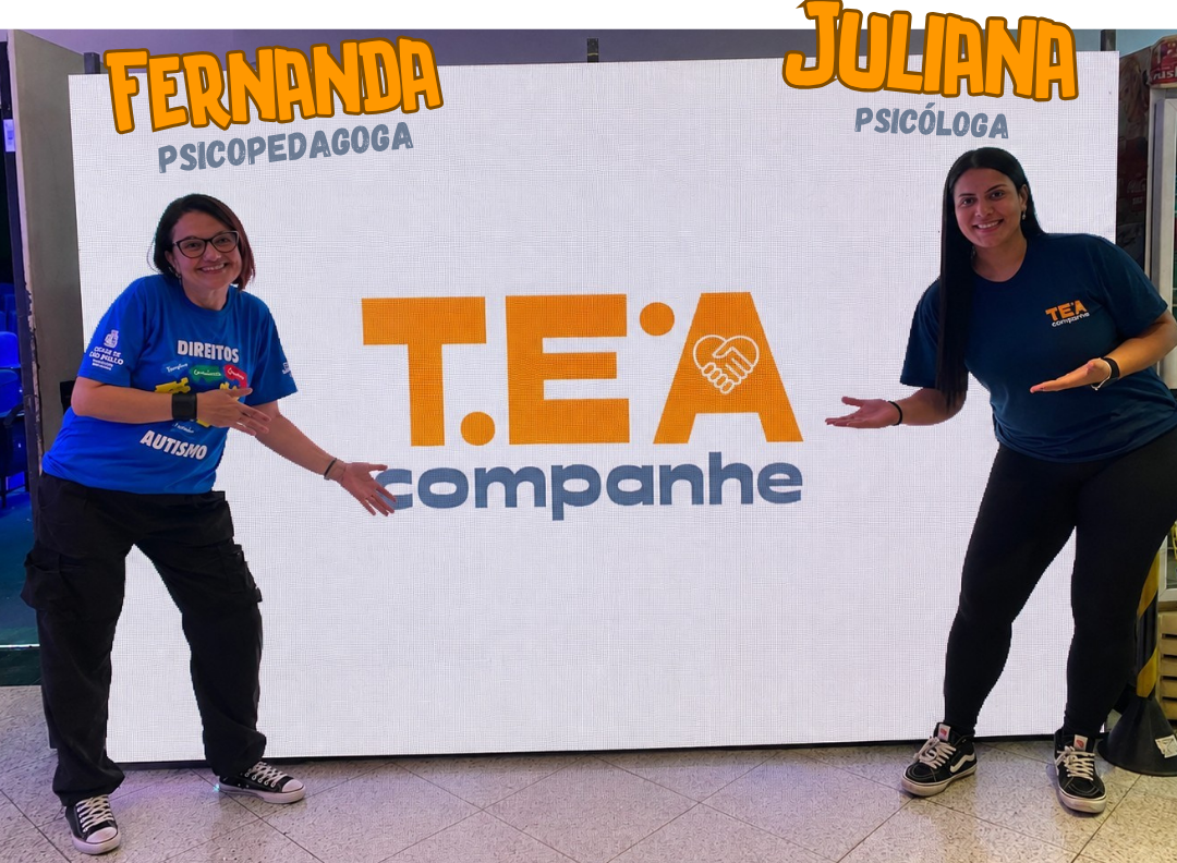 Fernanda, psicopedagoga, e Juliana, psicóloga — fundadoras do TEAcompanhe
